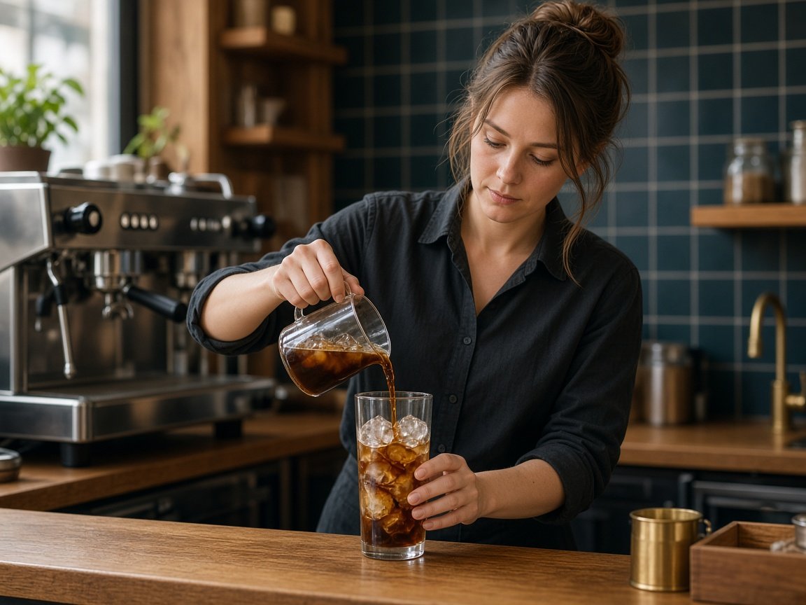 Iskaffe gjort på joniserat vatten